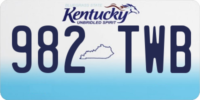 KY license plate 982TWB