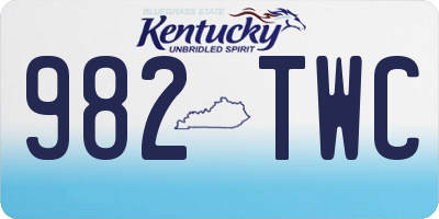 KY license plate 982TWC