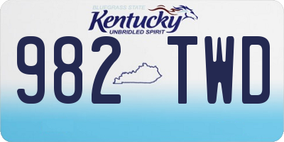 KY license plate 982TWD