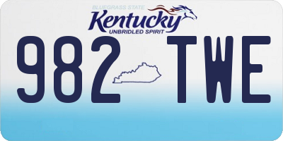 KY license plate 982TWE