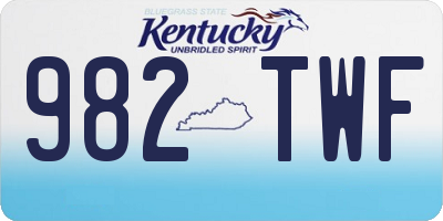 KY license plate 982TWF