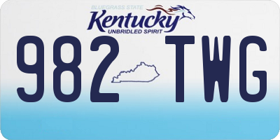 KY license plate 982TWG