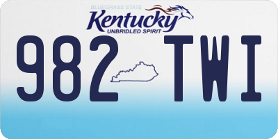 KY license plate 982TWI