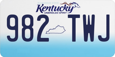 KY license plate 982TWJ