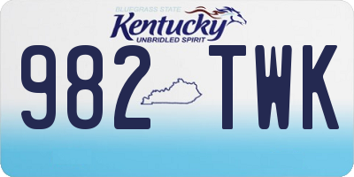 KY license plate 982TWK
