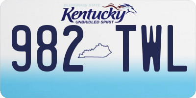 KY license plate 982TWL