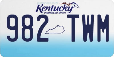 KY license plate 982TWM