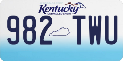KY license plate 982TWU