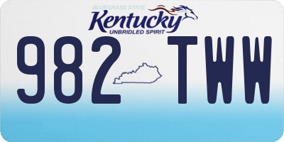KY license plate 982TWW