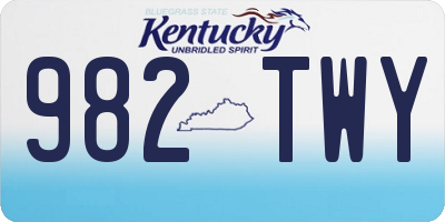 KY license plate 982TWY