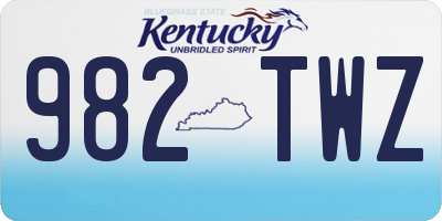 KY license plate 982TWZ