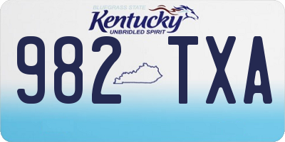 KY license plate 982TXA