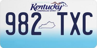 KY license plate 982TXC