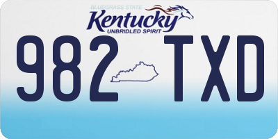 KY license plate 982TXD