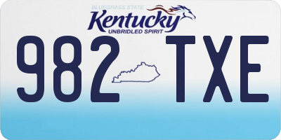 KY license plate 982TXE