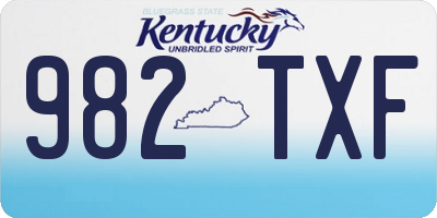 KY license plate 982TXF