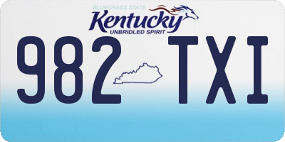 KY license plate 982TXI