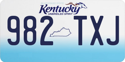 KY license plate 982TXJ