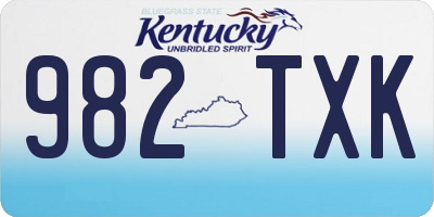 KY license plate 982TXK