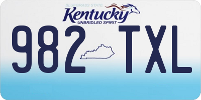 KY license plate 982TXL