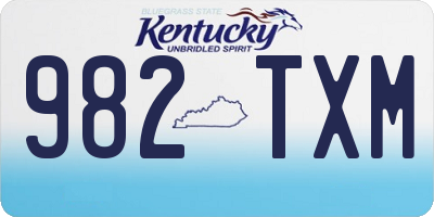 KY license plate 982TXM