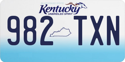 KY license plate 982TXN