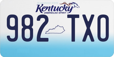 KY license plate 982TXO