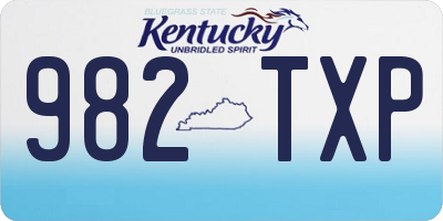 KY license plate 982TXP