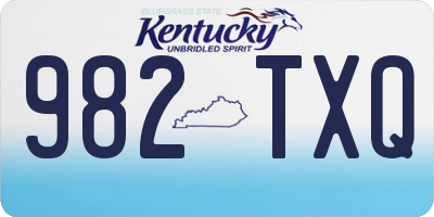 KY license plate 982TXQ