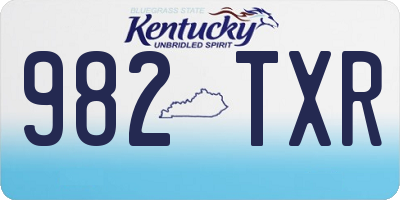 KY license plate 982TXR