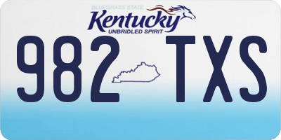 KY license plate 982TXS