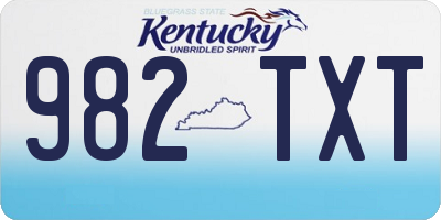 KY license plate 982TXT