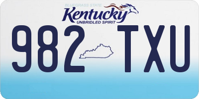 KY license plate 982TXU