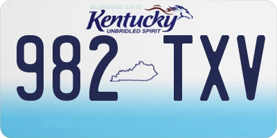 KY license plate 982TXV