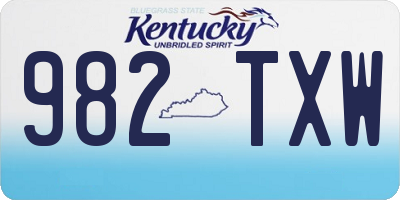 KY license plate 982TXW
