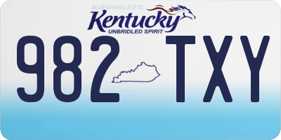 KY license plate 982TXY