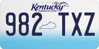 KY license plate 982TXZ