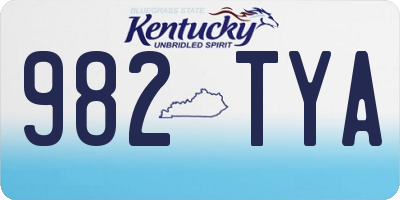 KY license plate 982TYA