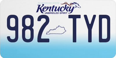 KY license plate 982TYD