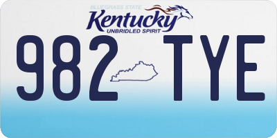 KY license plate 982TYE
