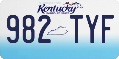 KY license plate 982TYF
