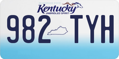 KY license plate 982TYH