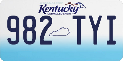 KY license plate 982TYI