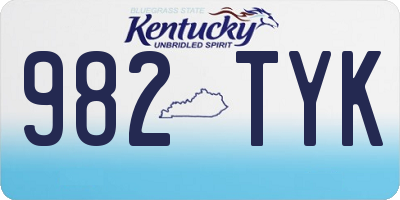 KY license plate 982TYK
