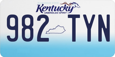 KY license plate 982TYN
