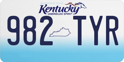 KY license plate 982TYR