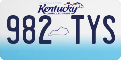 KY license plate 982TYS