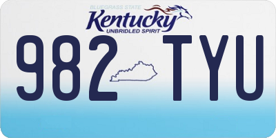 KY license plate 982TYU