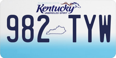 KY license plate 982TYW