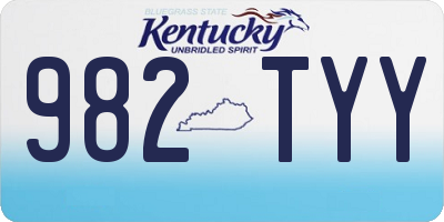 KY license plate 982TYY